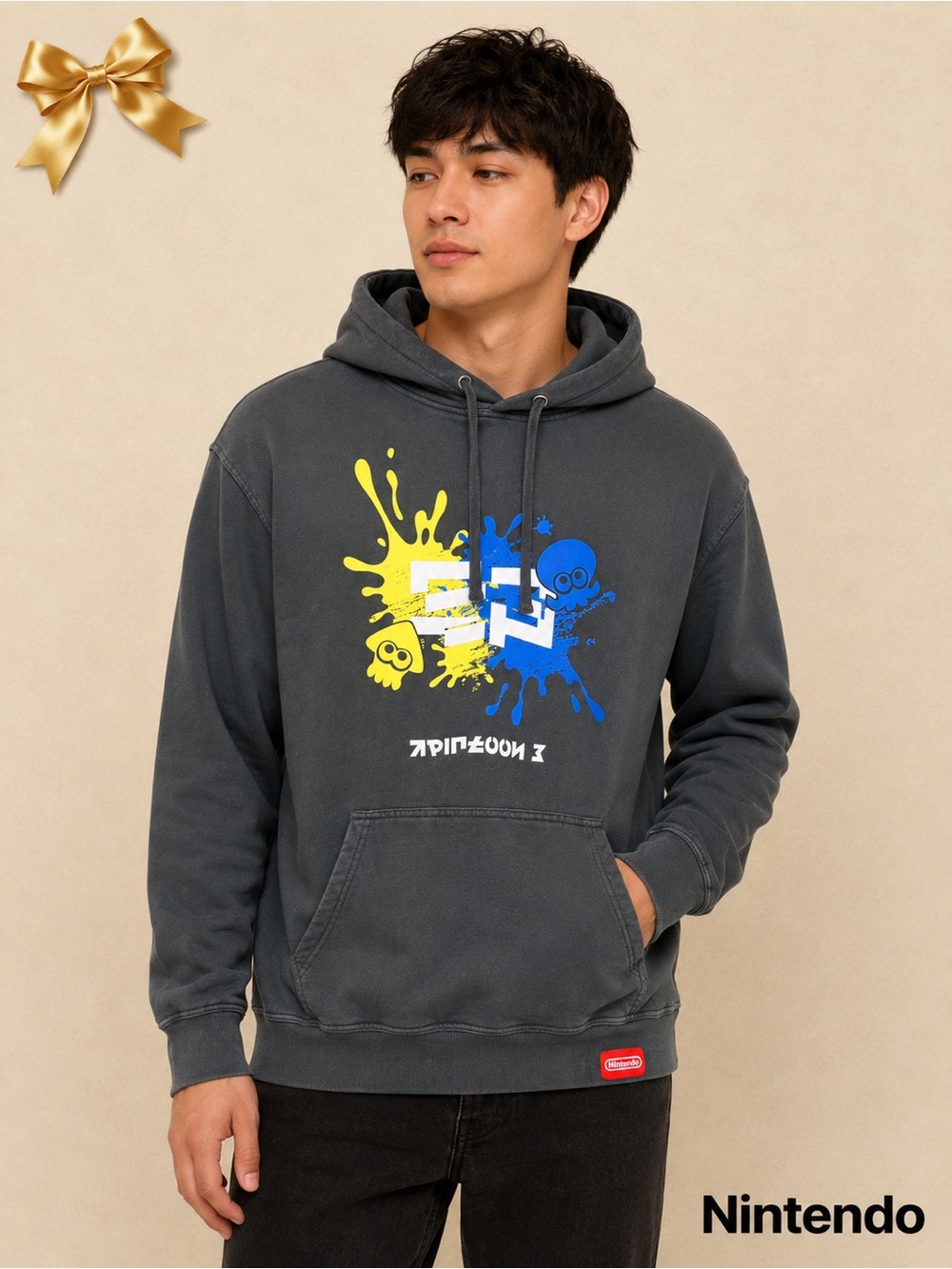Nintendo Splatoon 3 Graphic Hoodie Pullover Black Large